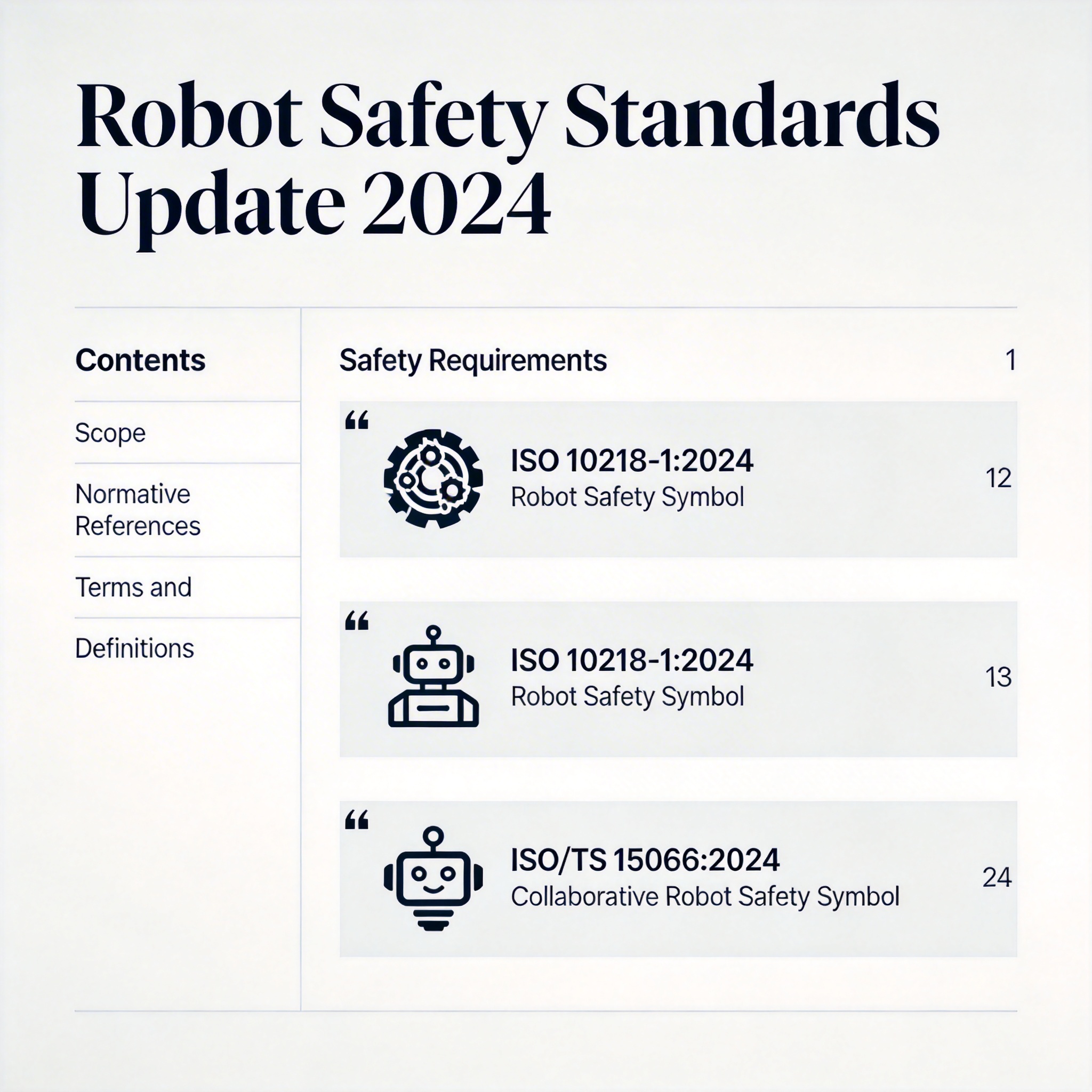 Robot Safety Standards Update 2024