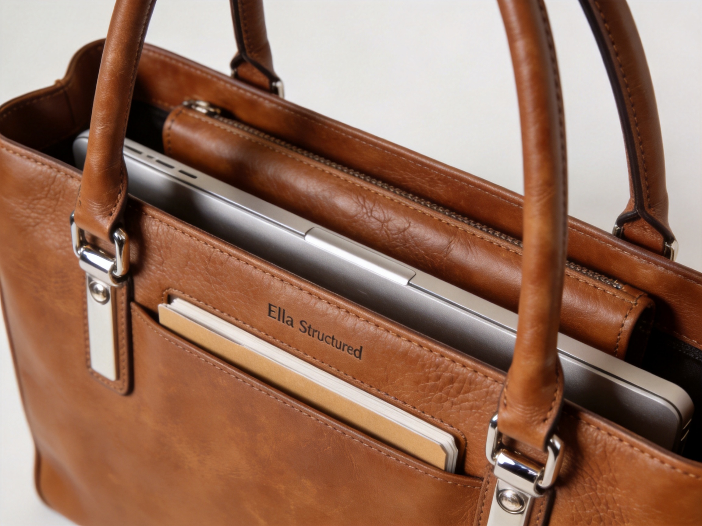 Ella Structured Leather Tote Bag