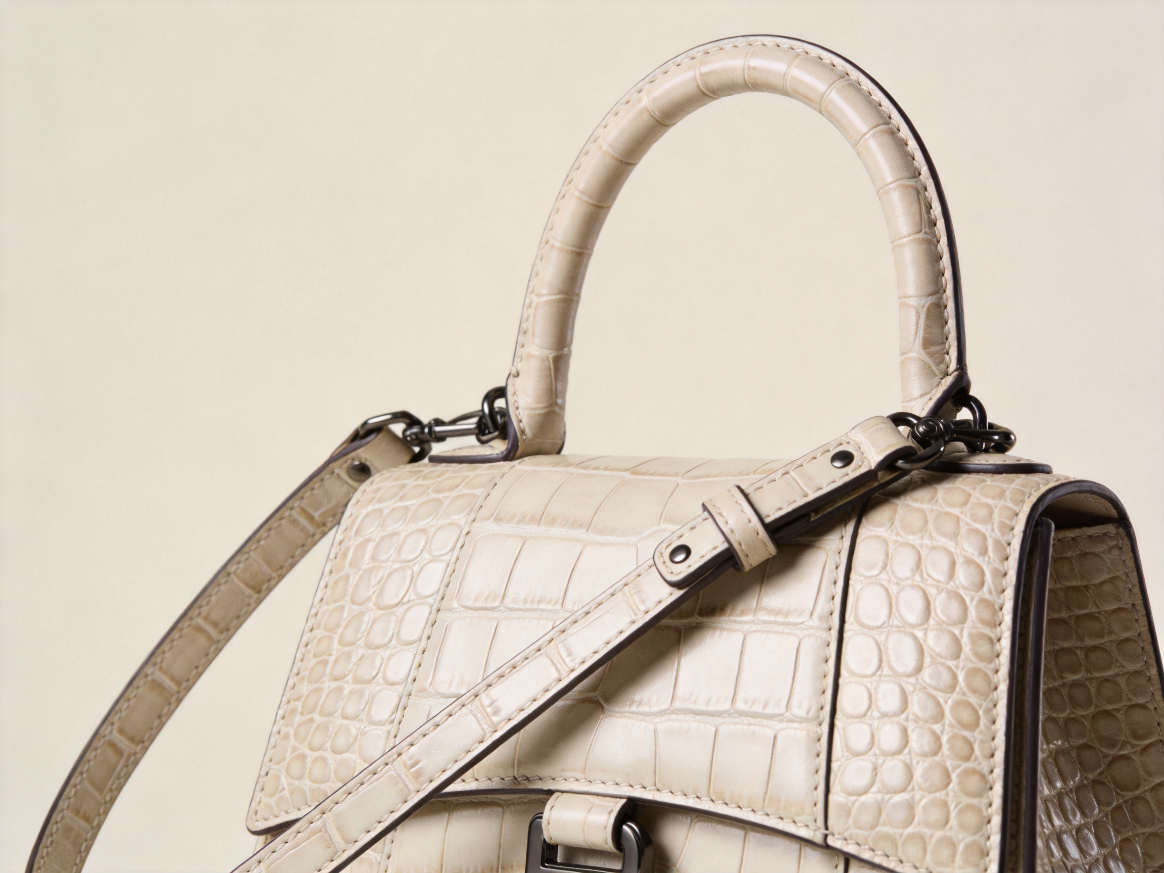 Sophia Croc-Embossed Top Handle Bag