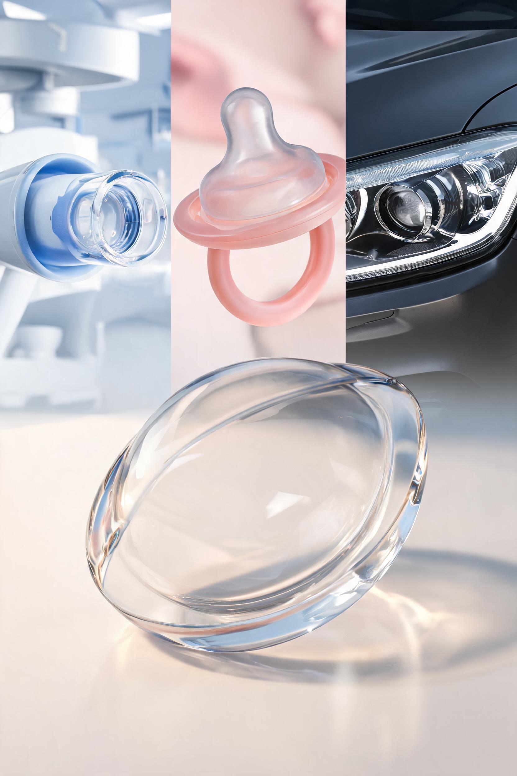Properties, Production and Application of High Transparency Optical LSR Lenses