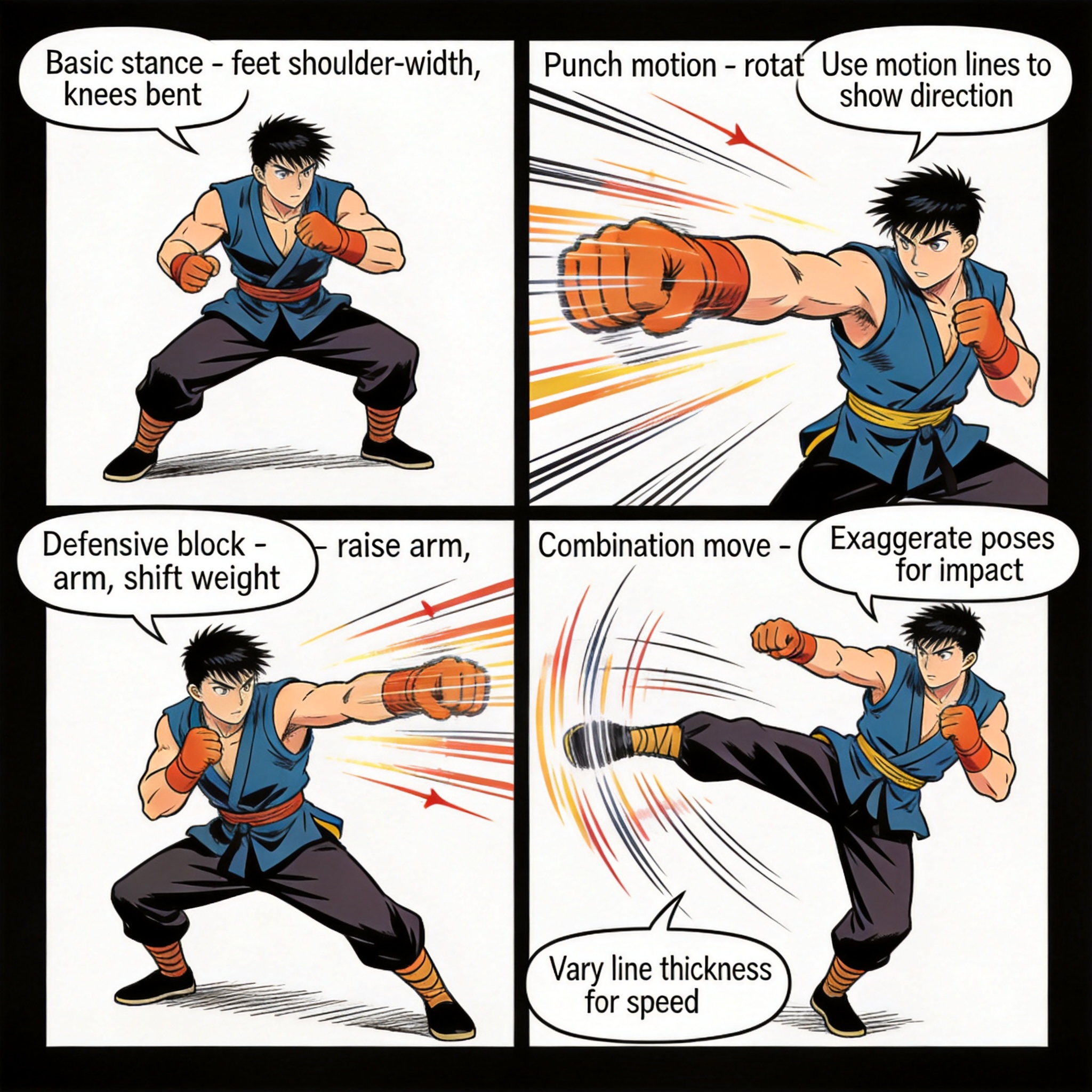 漫画动作场景教程：绘制动态打斗