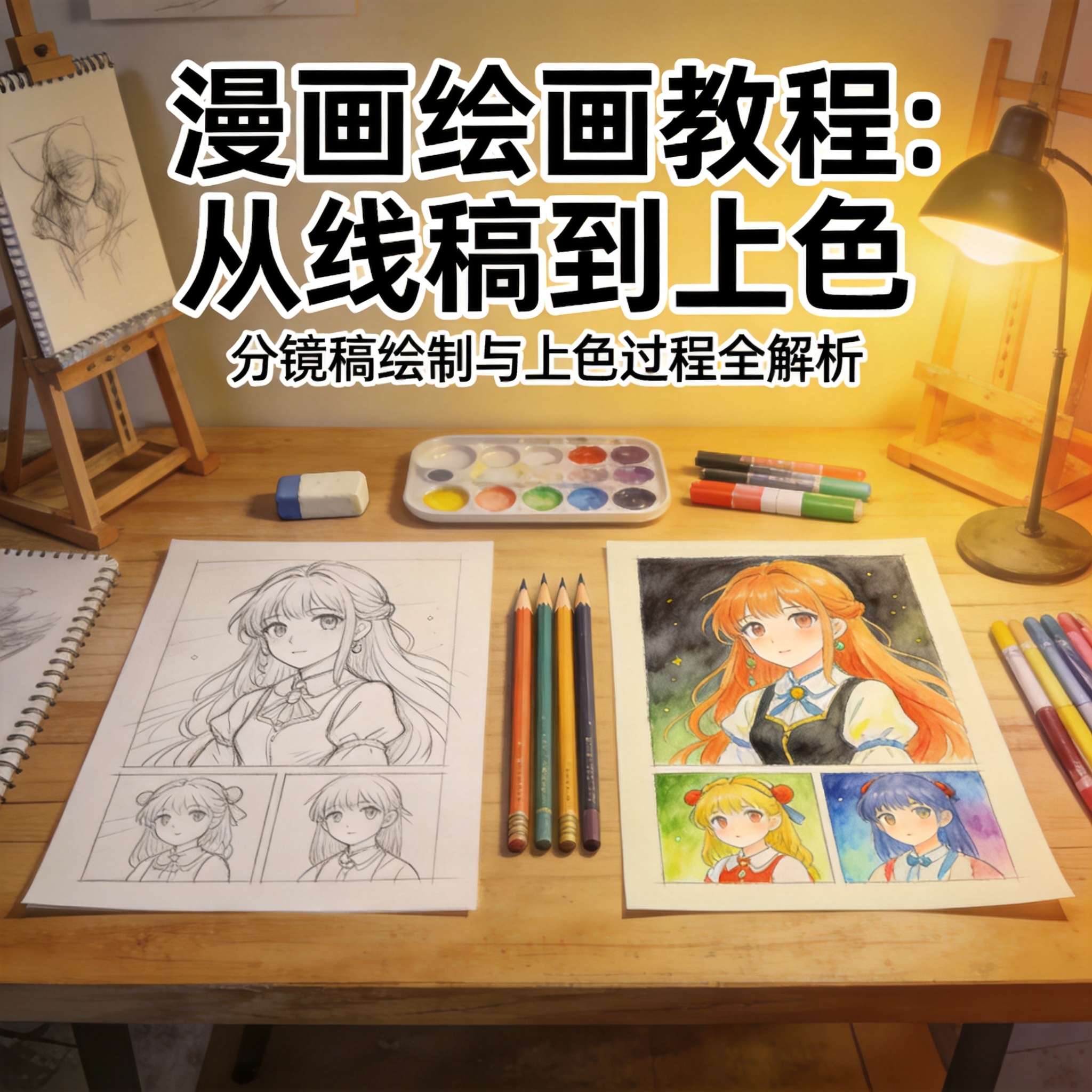 数字漫画上色教程：从线稿到完稿