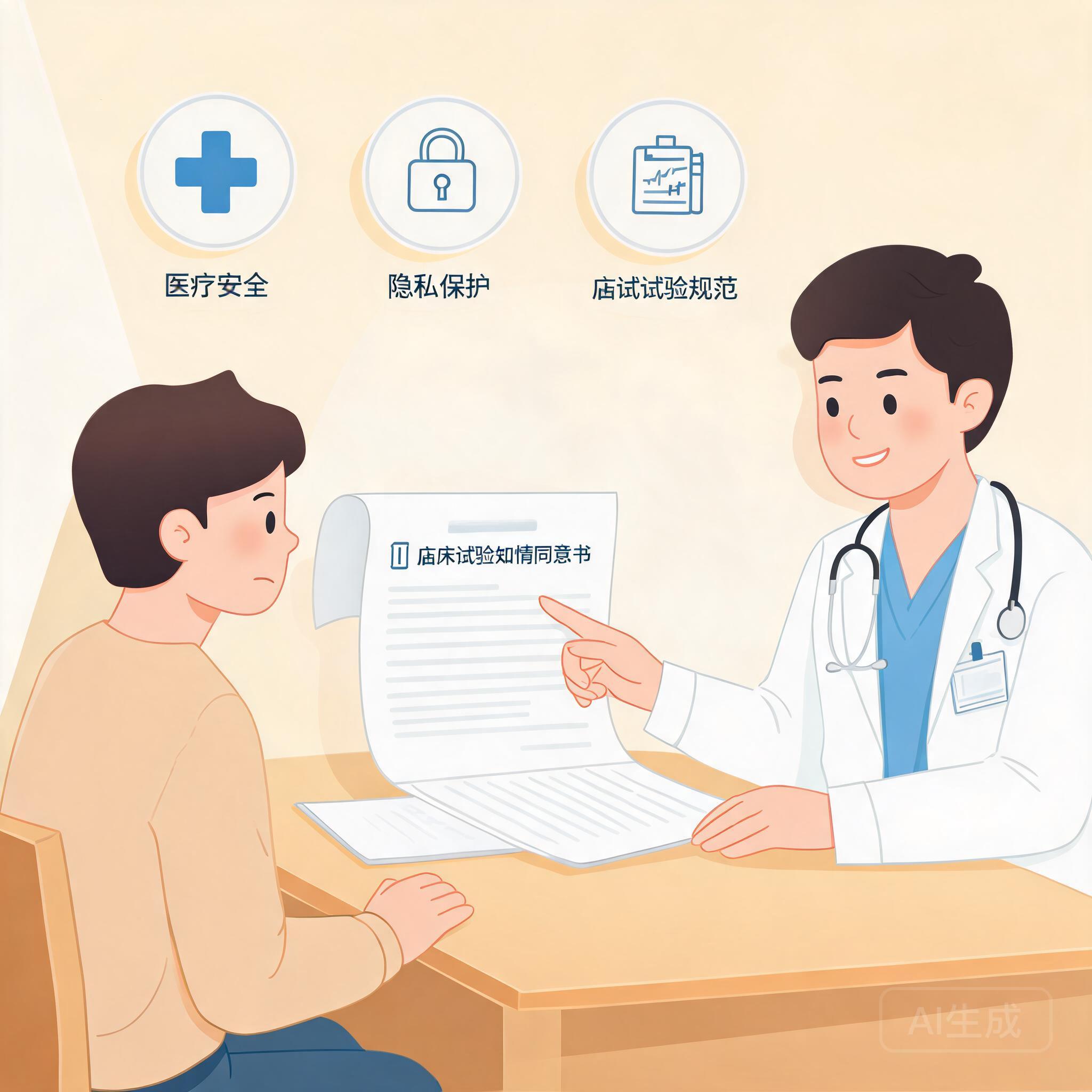 工作人员讲解临床试验知情同意书