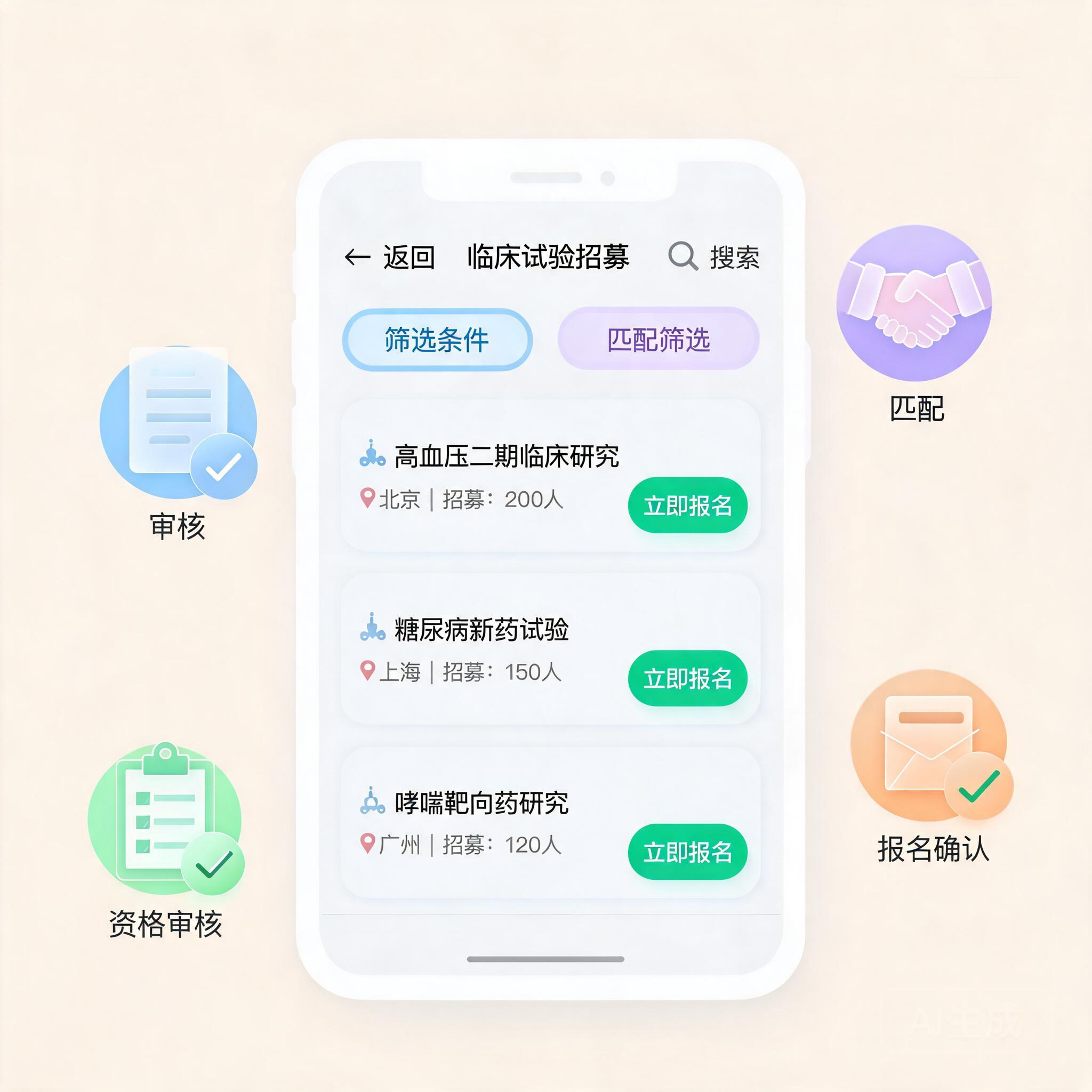 平台项目筛选界面