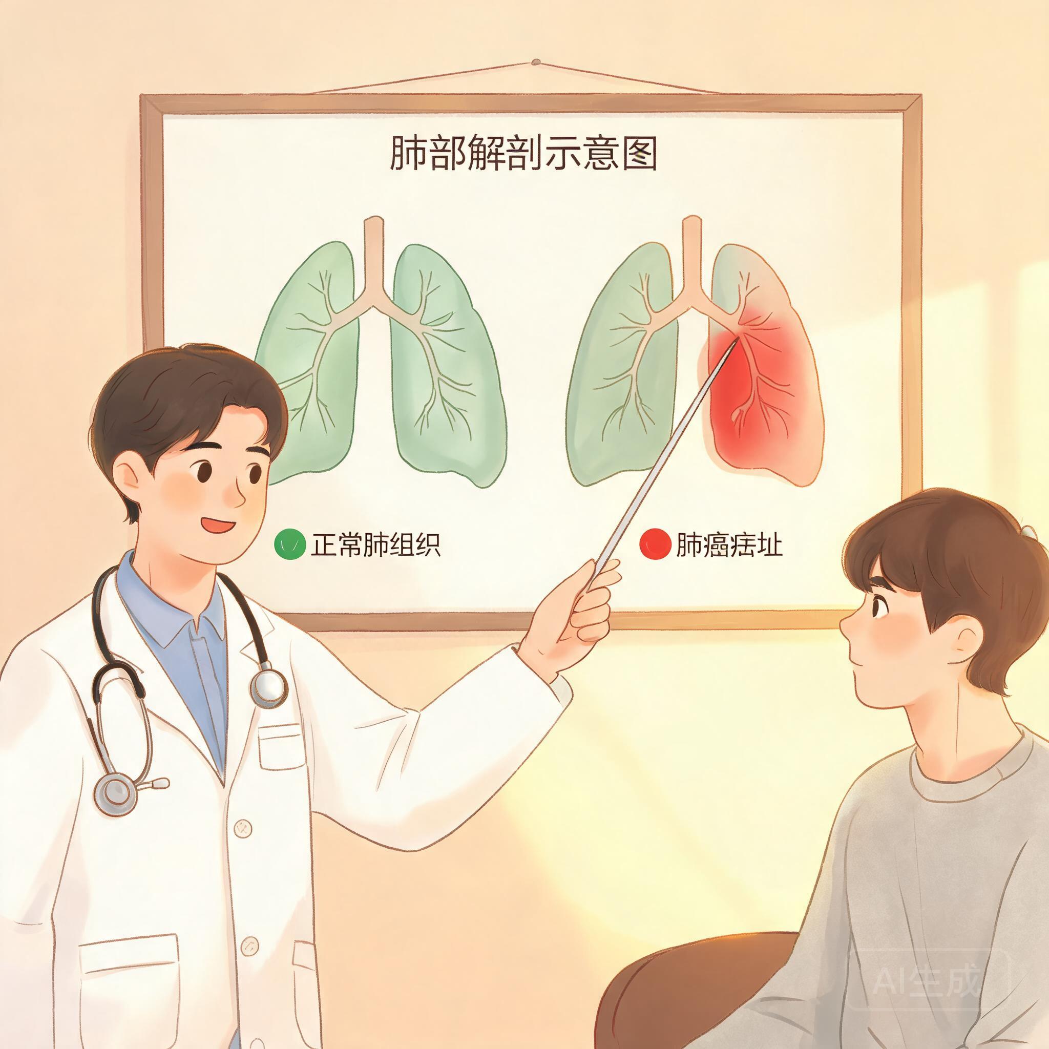 医生为非小细胞肺癌患者讲解病情科普