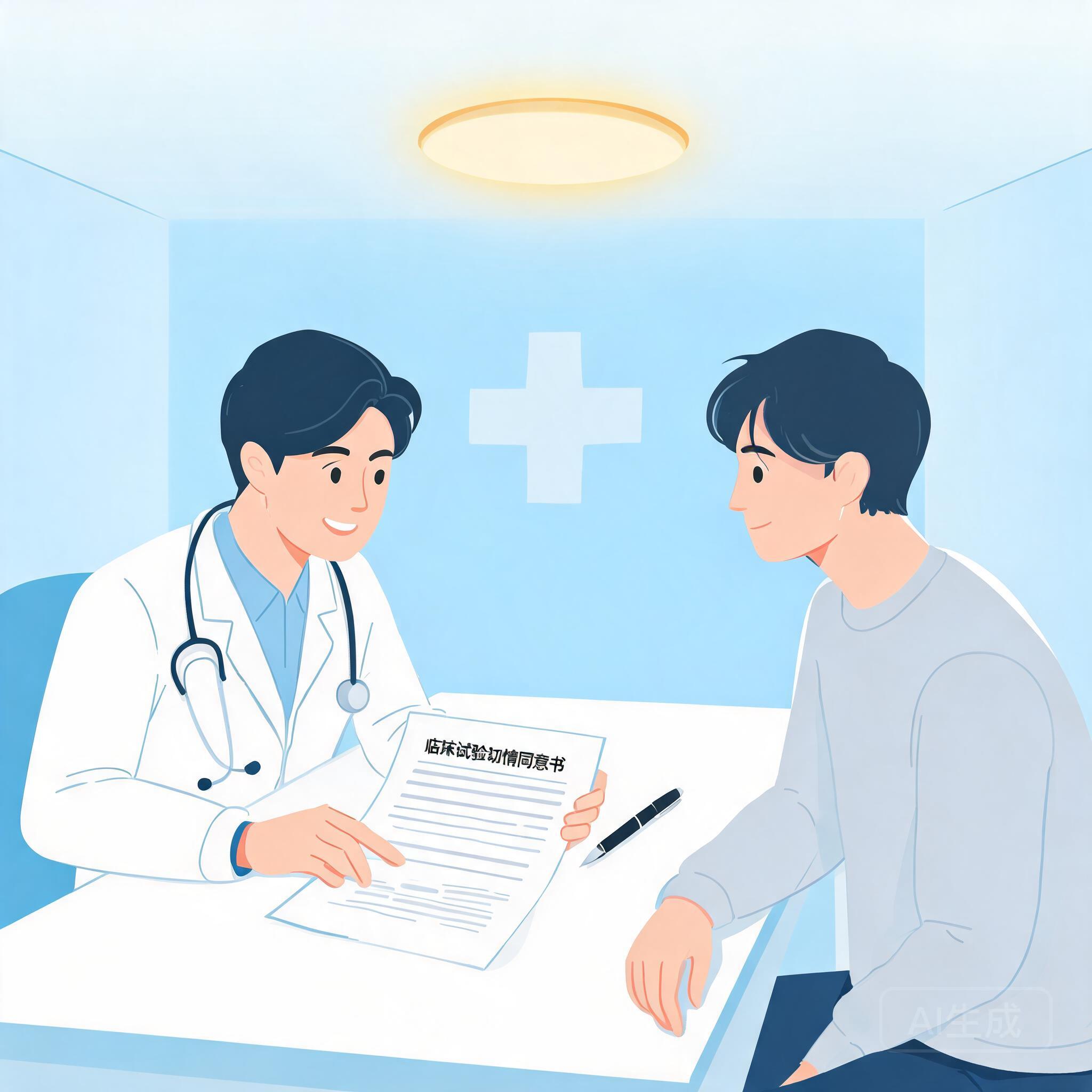 医生与患者沟通临床试验知情同意书