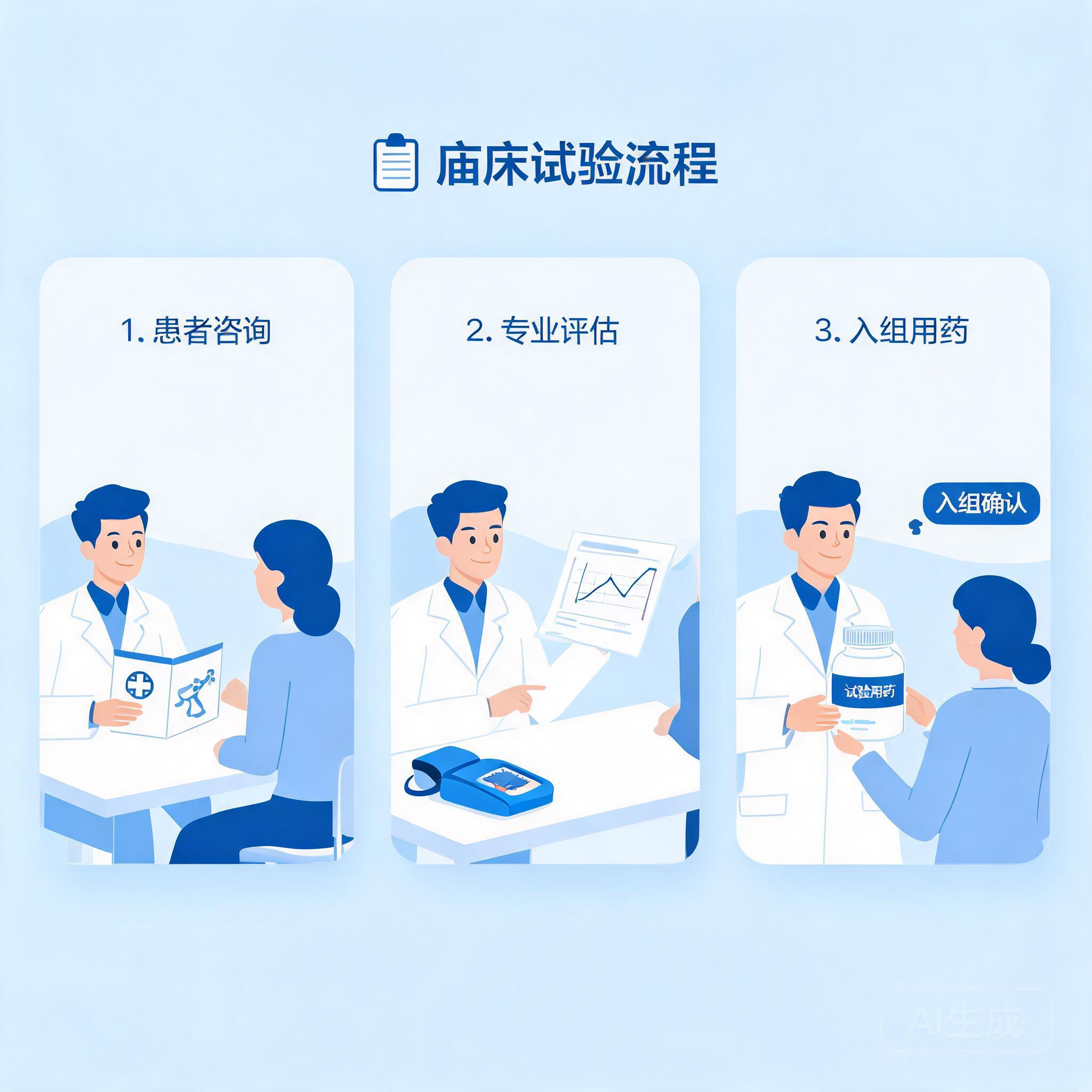 临床试验流程科普插画