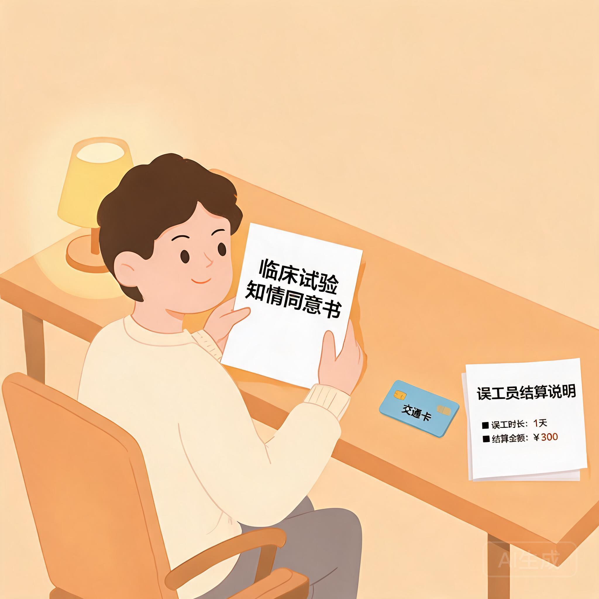 患者查看临床试验补助说明